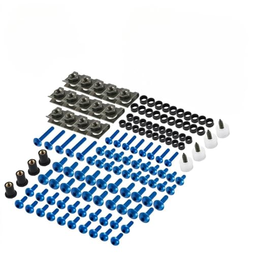 Karosserieschrauben 177PCS Motorrad Schrauben Mutter Für Für VERSYS 650 Für NINJA 400 300 ZX6R Für VULCAN S ZX10R Z900 Verkleidung Protector Kit(Blu) von FIGULI