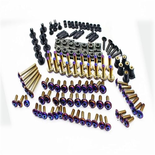 Karosserieschrauben 195 Stücke Für Suzuki Bandit 1200 1250S GSF600S GS1000 Für Hayabusa GSX1300RA Vstrom Motorrad Körper Schraube Mutter Verkleidung Bolzen Kit(Multi-colored) von FIGULI