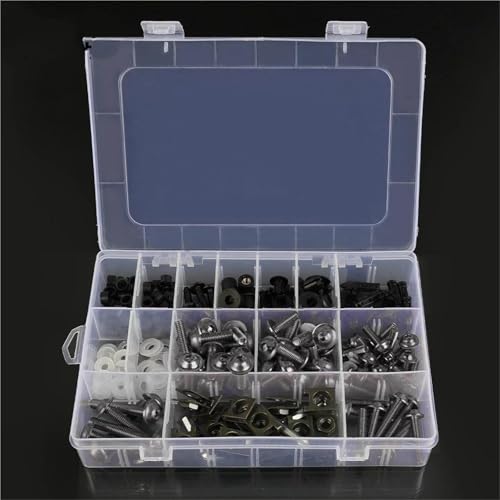 Karosserieschrauben 199 Teile/satz M6 M5 Verkleidung Schrauben Kit Für 200 Für DUKE 2012-2024 Karosserie Mutter Motorrad Zubehör(Nero) von FIGULI