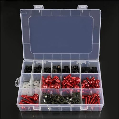 Karosserieschrauben 199 Teile/satz M6 M5 Verkleidung Schrauben Kit Für 200 Für DUKE 2012-2024 Karosserie Mutter Motorrad Zubehör(Rosso) von FIGULI
