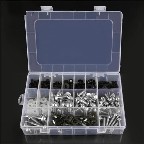 Karosserieschrauben 199 Teile/satz M6 M5 Verkleidung Schrauben Kit Für 200 Für DUKE 2012-2024 Karosserie Mutter Motorrad Zubehör(Silver) von FIGULI