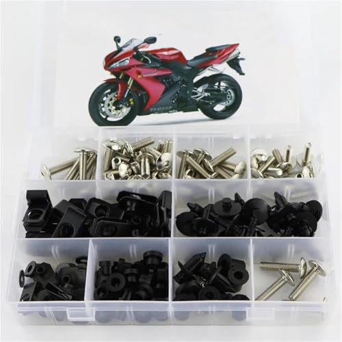 Karosserieschrauben Befestigungsschraubensatz Für Motorrad-Windschutzscheibe Für Yamaha YZF-R1 YZF R1 2004 2005 2006 Motorradverkleidungs-Schraubensatz Motorradmodifizierte Teile(Silver) von FIGULI