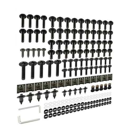 Karosserieschrauben Für 919 599 CB919 CB900F Für Hornet 900 VTR1000F TR1000S VTR1000SP RC51 Motorrad-Verkleidungsschraubensatz Karosserieschrauben Mutternzubehör(Nero) von FIGULI