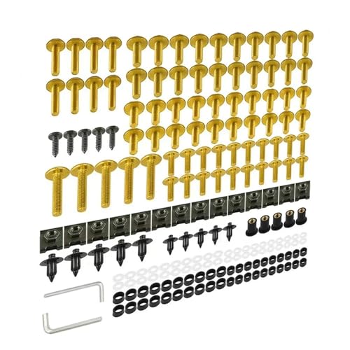 Karosserieschrauben Für 919 599 CB919 CB900F Für Hornet 900 VTR1000F TR1000S VTR1000SP RC51 Motorrad-Verkleidungsschraubensatz Karosserieschrauben Mutternzubehör(Yellow) von FIGULI