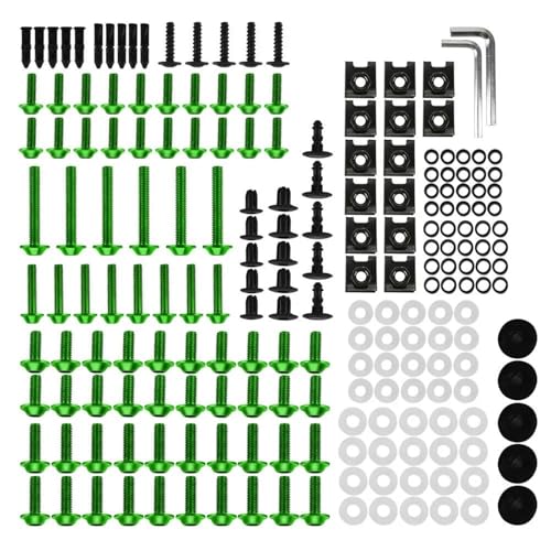 Karosserieschrauben Für BMW F650GS F700GS F750GS F800GS F800GT F800R Motorrad Modifizierte Teile Windschutzscheibe Schrauben Verkleidung Bolzen Kit(Green) von FIGULI
