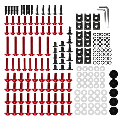 Karosserieschrauben Für BMW F650GS F700GS F750GS F800GS F800GT F800R Motorrad Modifizierte Teile Windschutzscheibe Schrauben Verkleidung Bolzen Kit(Rosso) von FIGULI