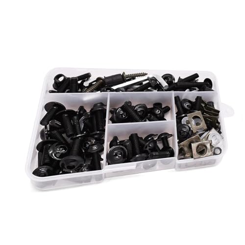 Karosserieschrauben Für BMW F800GS F800GT R1200GS F 800 GS Abenteuer F800R F800S Motorrad Voll Verkleidung Schrauben Kit Komplette Verkleidung Clips Muttern(Nero) von FIGULI