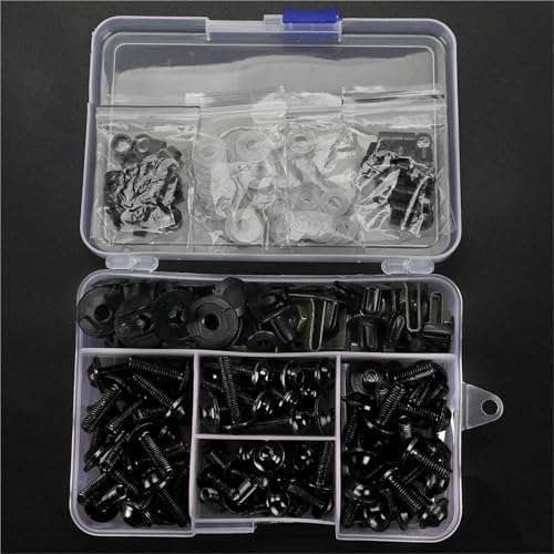 Karosserieschrauben Für BUELL Für Ulysses 1125CR 1125R XB12 XB12X XB12XT XB12R XB9 Alle Baujahre Schrauben Clips Mutternabdeckungen Schrauben Motorrad Kompletter Verkleidungsschraubensatz(Nero) von FIGULI