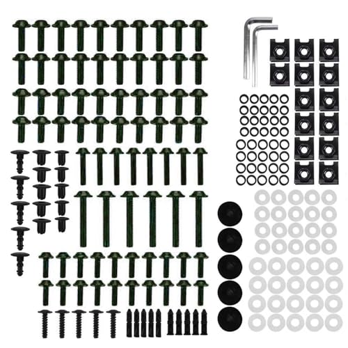Karosserieschrauben Für CBR1000RRR CBR1100XX CBR125 CBR125R CBR150R Motorrad Verkleidung Windschutzscheibe Schrauben Kit Mutter Clips Körper Muttern Zubehör(Nero) von FIGULI
