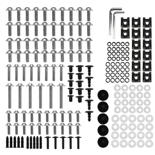 Karosserieschrauben Für CBR1000RRR CBR1100XX CBR125 CBR125R CBR150R Motorrad Verkleidung Windschutzscheibe Schrauben Kit Mutter Clips Körper Muttern Zubehör(Silver) von FIGULI