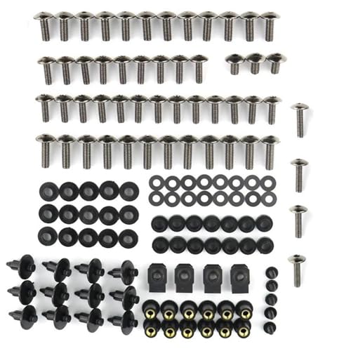Karosserieschrauben Für CBR600 F4i 2004-2006 2007CBR900RR 893/919 1992-1998 1999/CBR900RR 929/954 2000-2002 2003 Motorrad Verkleidung Bolzen Schrauben Kit Mutter Clips(Metallic) von FIGULI