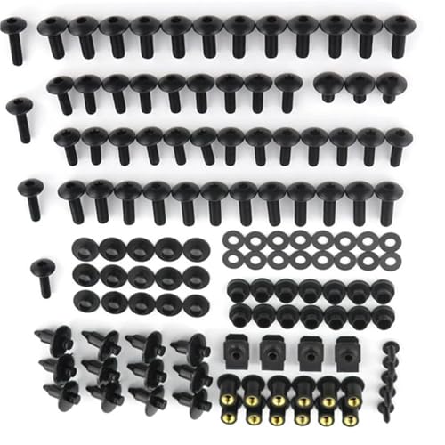 Karosserieschrauben Für CBR600 F4i 2004-2006 2007CBR900RR 893/919 1992-1998 1999/CBR900RR 929/954 2000-2002 2003 Motorrad Verkleidung Bolzen Schrauben Kit Mutter Clips(Nero) von FIGULI