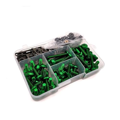 Karosserieschrauben Für CRF230F XR230 XR250 XR400 CRF 230F XR 250 230 Schrauben Windschutzscheibe Motorrad Verkleidung Bolzen Kit Modifizierte Teile(Green) von FIGULI