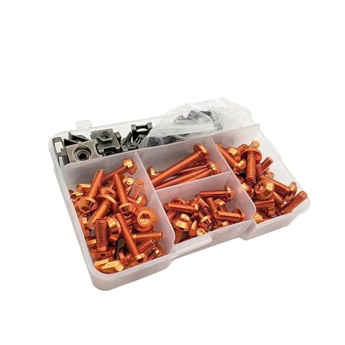 Karosserieschrauben Für CRF230F XR230 XR250 XR400 CRF 230F XR 250 230 Schrauben Windschutzscheibe Motorrad Verkleidung Bolzen Kit Modifizierte Teile(Orange) von FIGULI