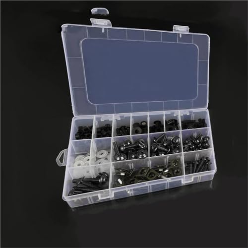 Karosserieschrauben Für DUKE640 640LC4 640 LC4 SM Für SUPERMOTO 1996-2006 2007 2008 2009 2010 + Verkleidung Bolzen Schrauben Kit Mutter Clips Motorrad Zubehör(Nero) von FIGULI