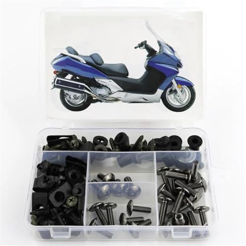 Karosserieschrauben Für FSC600A Silver Wing 2001-2013 2014 2015 2016 2017 2018 Motorrad-Vollverkleidungsschraubensatz, Komplette Seitenabdeckung, Schrauben, Clips, Muttern(Metallic) von FIGULI