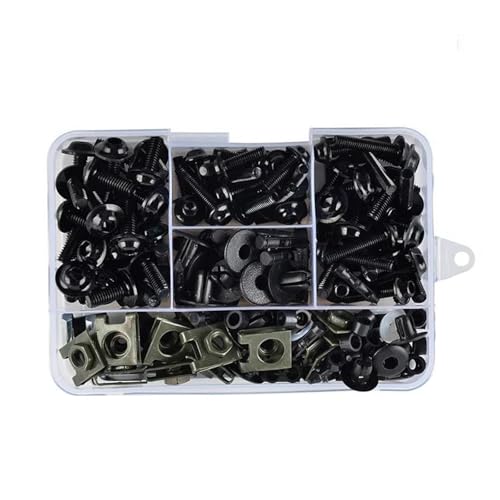 Karosserieschrauben Für Für NINJA 250 300 400 650R ABS 1000SX SX Für Versys 650 1000 Universal Motorrad Karosserie Verkleidung Schrauben Zubehör(Nero) von FIGULI