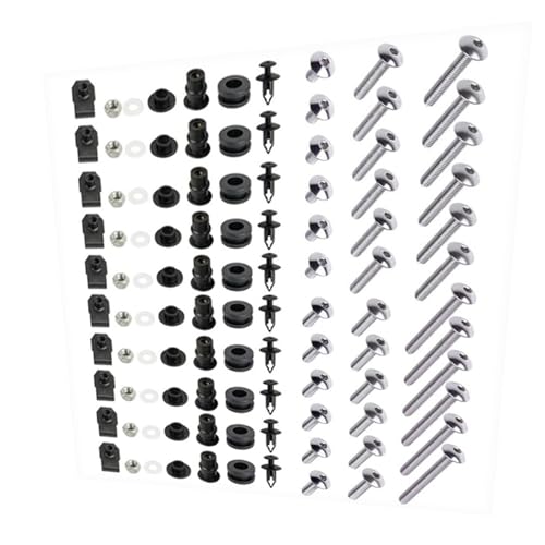 Karosserieschrauben Für Für NINJA ZX-6R 636 2009-2012 2010 2011 Motorrad Modifizierte Teile Windschutzscheibe Schrauben Verkleidung Bolzen Kit(Silver) von FIGULI