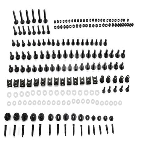 Karosserieschrauben Für SUZUKI RV125 RV200 SFV650 Für GLADIUS SV650 SV650S SV1000 SV1000S 1999-2023 2024 Motorrad Teile Schrauben Windschutzscheibe Motorrad Verkleidung Bolzen Kit(Nero) von FIGULI