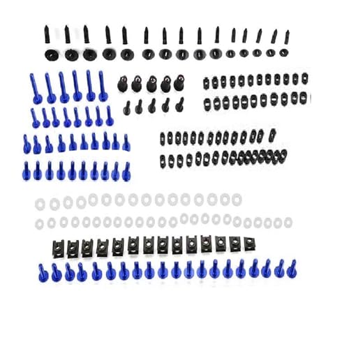 Karosserieschrauben Für Suzuki Für KATANA GSX600F GSX650F GSX750F GSX1100F GSX1250 GSX1250F GSX1250SA GSX1300 GSX1400 Verkleidungsschrauben Muttern Kit Befestigungsclips Schraubenmuttern(Blu) von FIGULI