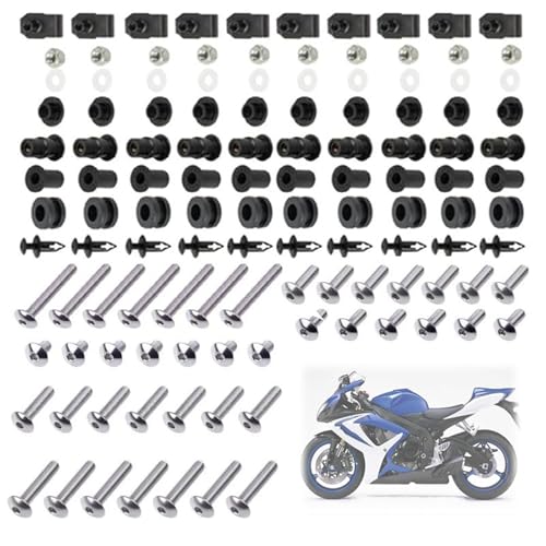 Karosserieschrauben Für Suzuki GSX-R600 GSXR750 2006-2007 K6 K7 Motorradverkleidungsbolzensatz Motorradmodifizierte Teile Windschutzscheibenbefestigungen Schraubensatz(Silver) von FIGULI
