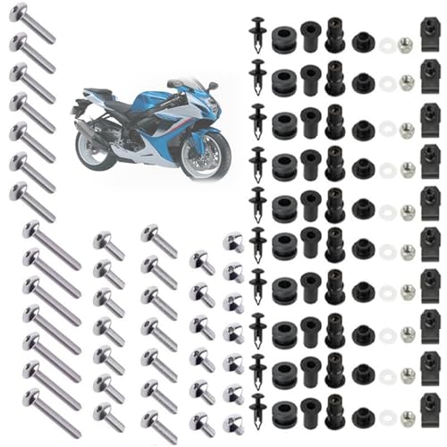 Karosserieschrauben Für Suzuki GSXR600 GSXR750 2011 2012 2013 2014 2015 2020 2019 2018 2017 2016 Kompletter Verkleidungsschraubensatz Motorrad-Vollverkleidungssatz Muttern Schrauben(Silver) von FIGULI