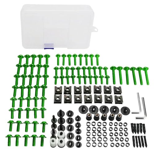 Karosserieschrauben Für YAMAHA FZ6 FZ07 FZ8 FZ09 FZR750R FZR600R FZR400RR Schrauben Windschutzscheibe Motorrad Verkleidung Bolzen Kit Modifizierte Teile(Green) von FIGULI