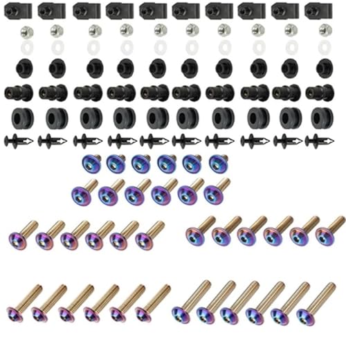 Karosserieschrauben Für YAMAHA YZF-R6 1999-2002 2000 2001 Motorrad Verkleidung Bolzen Schraube Mutter Clip Kit Zubehör(Multi-colored) von FIGULI