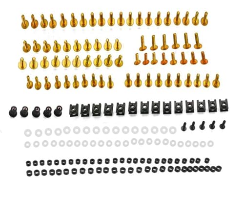 Karosserieschrauben Für Yamaha Für Banshee 350 YFS200 Für Blaster 700 700R YFM700 1987-2023 2024 Motorradzubehör Verkleidungsbolzenschraubensatz Mutternclips(Yellow) von FIGULI