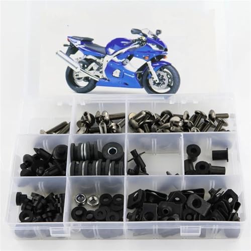 Karosserieschrauben Für Yamaha R6 YZF YZF-R6 1999 2000 2001 2002 Motorrad Komplette Voll Verkleidung Schrauben Kit Washer Verschluss Karosserie Zubehör(Metallic) von FIGULI