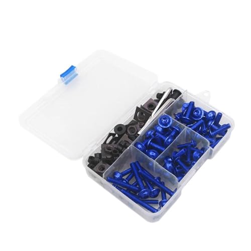 Karosserieschrauben Karosserie Schrauben Mutter Für Suzuki Gsxs Gsx S750 S1000 Gsx-s Bandit Drz Ltz Für Burgman 650 400 Drz400 Motorrad Verkleidung Kit(Blu) von FIGULI