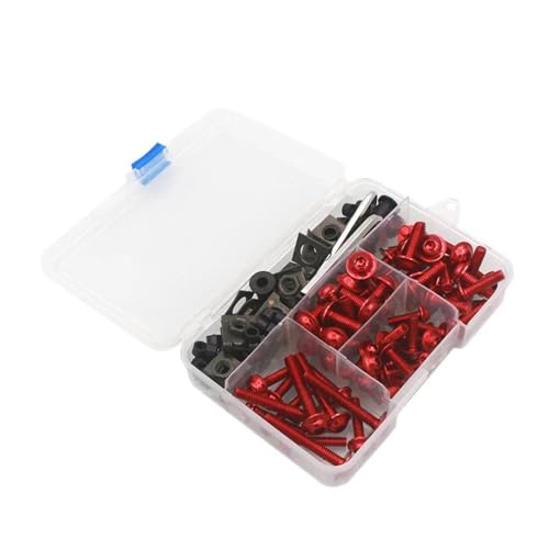 Karosserieschrauben Karosserie Schrauben Mutter Für Suzuki Gsxs Gsx S750 S1000 Gsx-s Bandit Drz Ltz Für Burgman 650 400 Drz400 Motorrad Verkleidung Kit(Rosso) von FIGULI