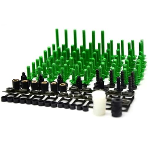 Karosserieschrauben Karosserieschrauben, Clips, Muttern, Abdeckschrauben Für H2 Street Für Versys 650 1000 ZRX1200 ZZR1200 ZZR 1200 Schraubensatz Für Motorradverkleidung(Green) von FIGULI