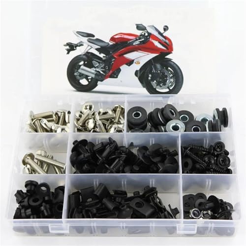 Karosserieschrauben Karosserieschrauben Schnellwechselmuttern Komplette Verkleidungsclips Muttern Stahl Für Yamaha YZF R6 YZF-R6 2008-2014 2015 2016 Motorrad-Vollverkleidungsschrauben-Set(Silver) von FIGULI