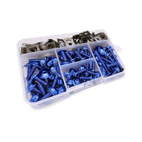 Karosserieschrauben Komplette Verkleidungsclips Muttern Motorrad Vollverkleidungsschraubensatz Für 1100XX 1100 XX VTX1300 VTX 1300 VF750 VFR750 VFR800(Blu) von FIGULI