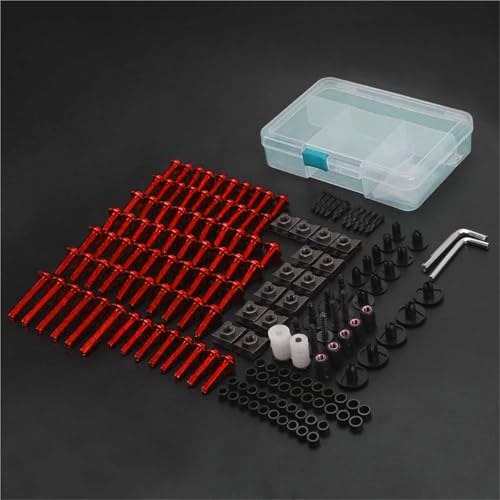 Karosserieschrauben Komplette Vollverkleidungsschrauben Für ZX1400 ZX25R ZX636R ZX14R ZX14 ZX12R Motorradschraubensatz Schrauben Muttern Clips(Rosso) von FIGULI