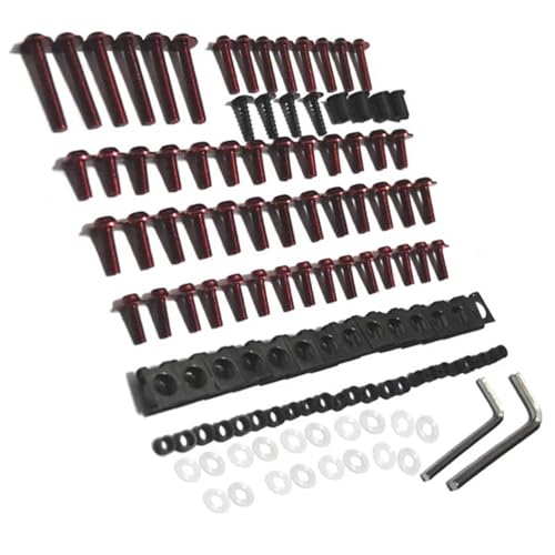 Karosserieschrauben Kompletter Verkleidungsschraubensatz Für Motorräder, Karosserieschrauben Für CBR650F CB650F CMX500/300 CBR500R CB500F/X CBR300R CB300F/FA, Modifizierte Teile(Rosso) von FIGULI