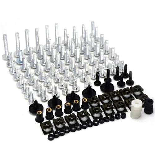 Karosserieschrauben Kompletter Verkleidungsschraubensatz Für Motorräder Für SUZUKI GSX650F GSX-S1000 Für Katana 600 750 C50 C90 C109R Komplette Verkleidungsclips Schnellmuttern(Silver) von FIGULI