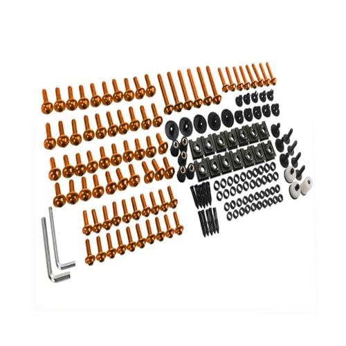 Karosserieschrauben Kompletter Verkleidungsschraubensatz Für SUZUKI SV 1000 S SV1000 SV1000S SV650 SV650S, Karosseriebefestigungsclips, Schraubenmuttern, Motorradzubehör(Orange) von FIGULI