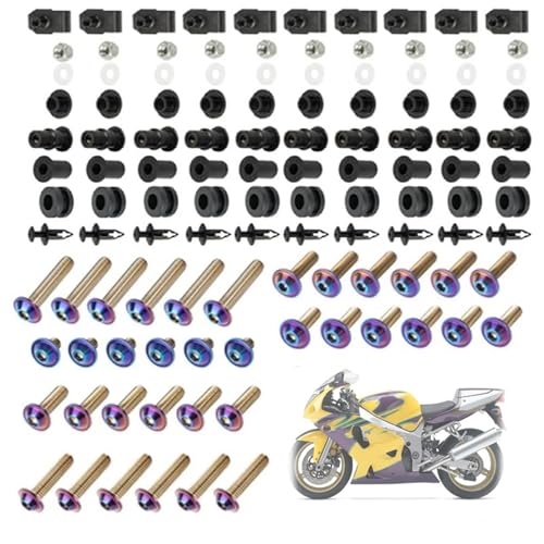 Karosserieschrauben Kompletter Verkleidungsschraubensatz Für Suzuki GSX-R600/750 2001 2002 2003 GSXR1000 2001-2002 Motorrad-Vollverkleidungssatz Muttern Schrauben(Purple) von FIGULI