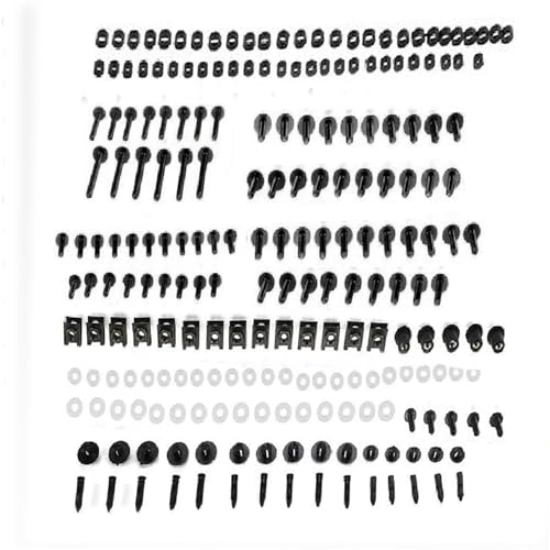 Karosserieschrauben Komplettes Verkleidungsschrauben-Befestigungsset Für Motorradteile Für Für NINJA 125 250 250R 300 300R 400 400R 650R 1000 1000SX 2005–2024(Nero) von FIGULI
