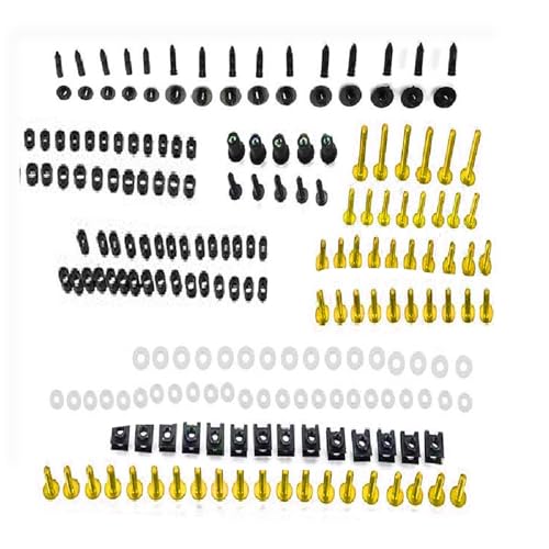 Karosserieschrauben Komplettes Verkleidungsschrauben-Befestigungsset Für Motorradteile Für Für NINJA 125 250 250R 300 300R 400 400R 650R 1000 1000SX 2005–2024(Yellow) von FIGULI