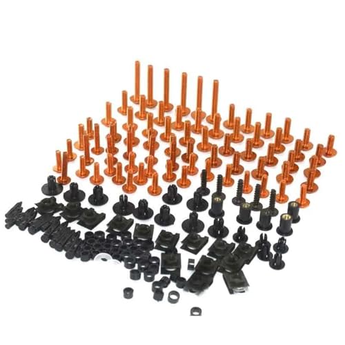 Karosserieschrauben Komplettes Verkleidungsschraubenset Für BMW F650GS F700GS F800GS F750GS F850GS ADV F800R F900R F900XR RnineT Motorrad Komplettverkleidungsset Muttern Schrauben Edelstahl(Orange) von FIGULI