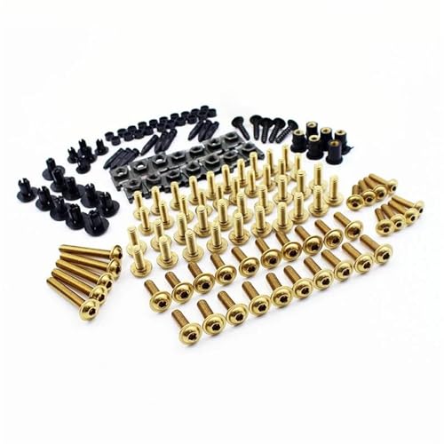 Karosserieschrauben Motorrad Cowling Komplette Voll Verkleidung Schrauben Kit Für VFR800 VFR 800 2002-2009 2010 2011 2012 2013 Clips Mutter Stahl(Gold) von FIGULI