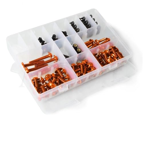Karosserieschrauben Motorrad Für CTX 700 750 1300 Für Deauville 600 700 NT700V FMX CX 650 Kompletter Verkleidungsschraubensatz Muttern Schrauben Clips Komplettset(Orange) von FIGULI