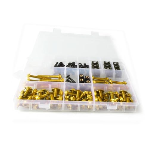 Karosserieschrauben Motorrad Für Yamaha XVS1300 V-STAR DELUXE XVS650 Drag Star XVS 950 1100 400 650 1300 Windschutzscheibe Körper Verkleidung Schrauben Schrauben Muttern(Yellow) von FIGULI