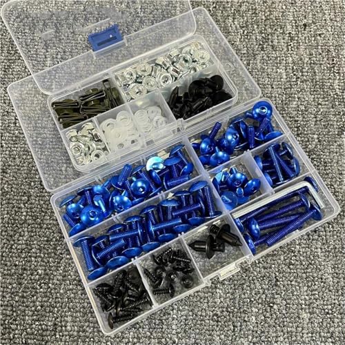 Karosserieschrauben Motorrad Karosserie Schrauben Kit Für Yamaha Xvs 650 1100 Aerox 50 155 Aerox155 700 Ltz 400 Xmax300 Mutter Verkleidung(Blu) von FIGULI