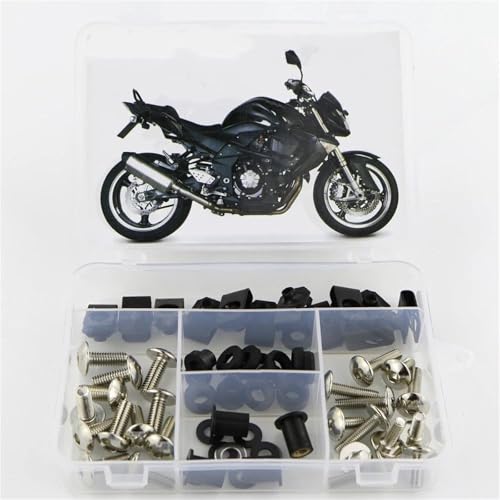 Karosserieschrauben Motorrad Komplette Karosserie Vollverkleidung Schrauben Kit Für Z1000 2007 2008 2009 Verkleidung Clips Mutter Stahl 1 Set(Silver) von FIGULI