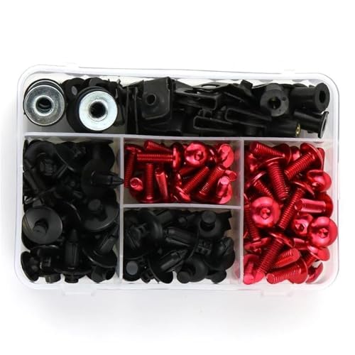 Karosserieschrauben Motorrad Komplette Voll Verkleidung Schrauben Kit Clips Für Suzuki GSX250R GSX650F GSX750S GSX1000S GSX1100 Für Katana DL650 DL1000(Rosso) von FIGULI