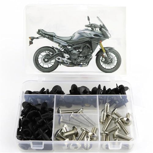 Karosserieschrauben Motorrad Komplette Voll Verkleidung Schrauben Kit Clips Für Yamaha Tracer900 FJ09 FJ-09 2014 2015 2016 2017 2018 2019 2020 2021(Silver) von FIGULI